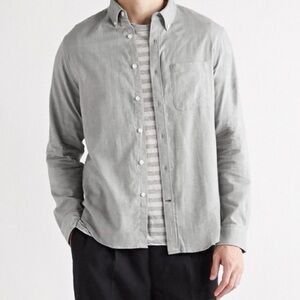 CLUB MONACO Slim-Fit Button-Down Collar Herringbone Cotton-Flannel Shirt